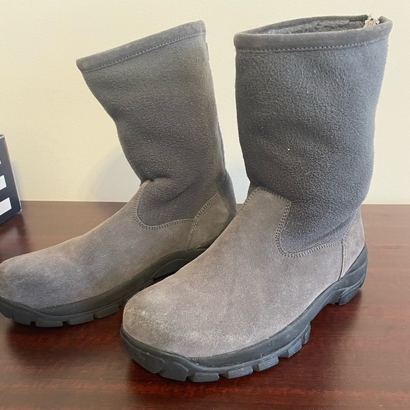 Lands End Women’s Dark Charcoal Boots Zippered Lined - Picture 1 of 8